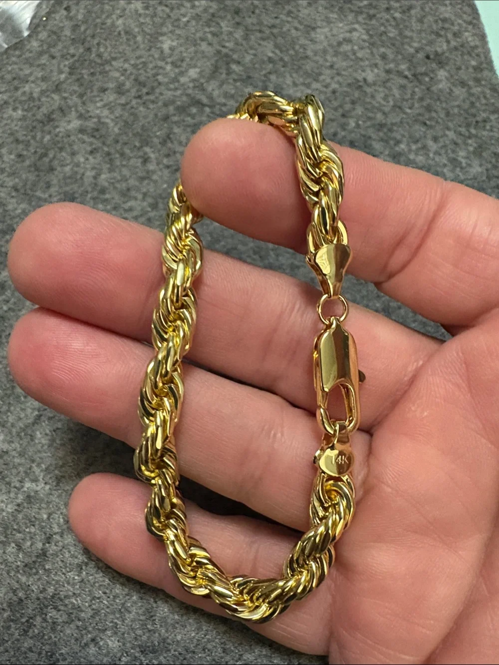 14K Gold Filled Rope Chain Bracelet - Classic Gold Men’s Jewelry